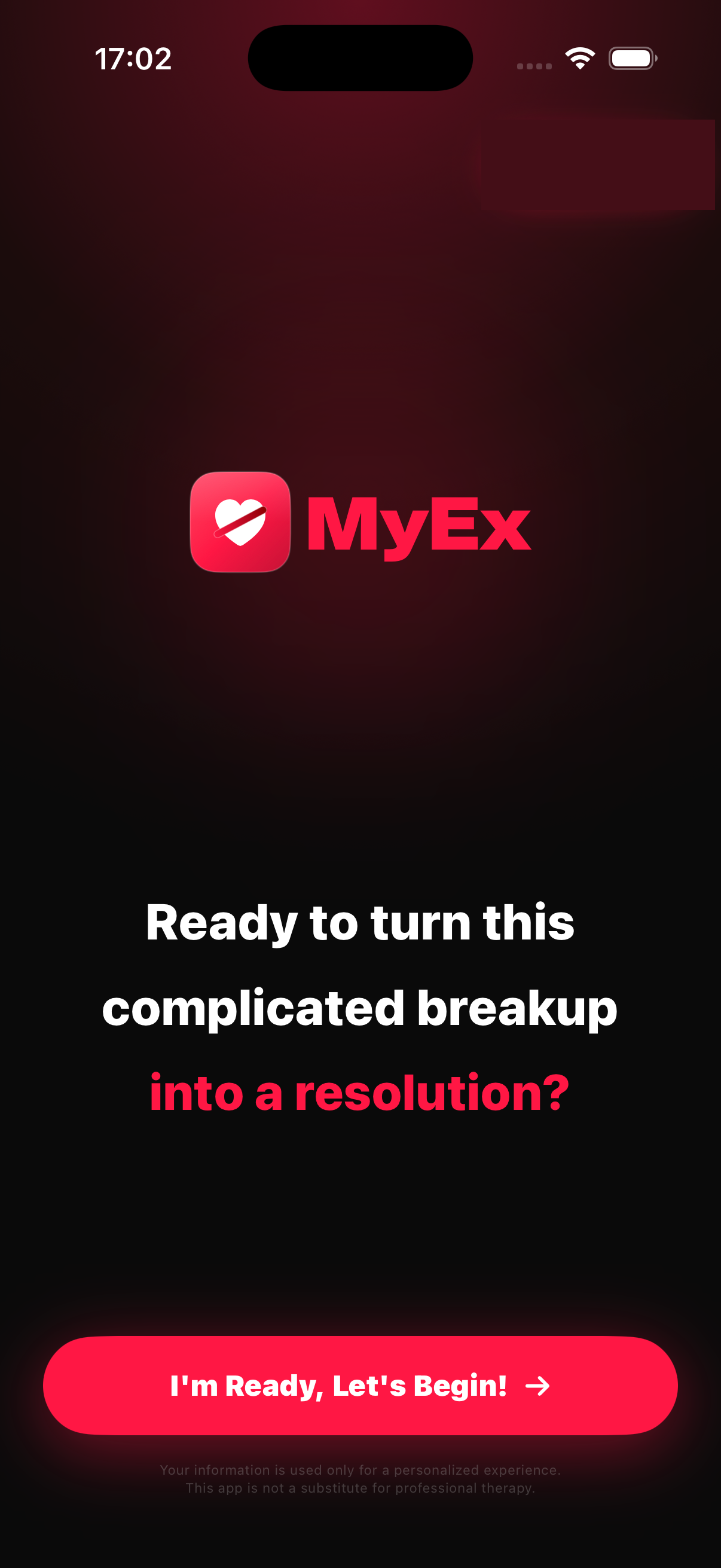 MyEx breakup recovery app for iPhone — start your 30-day plan